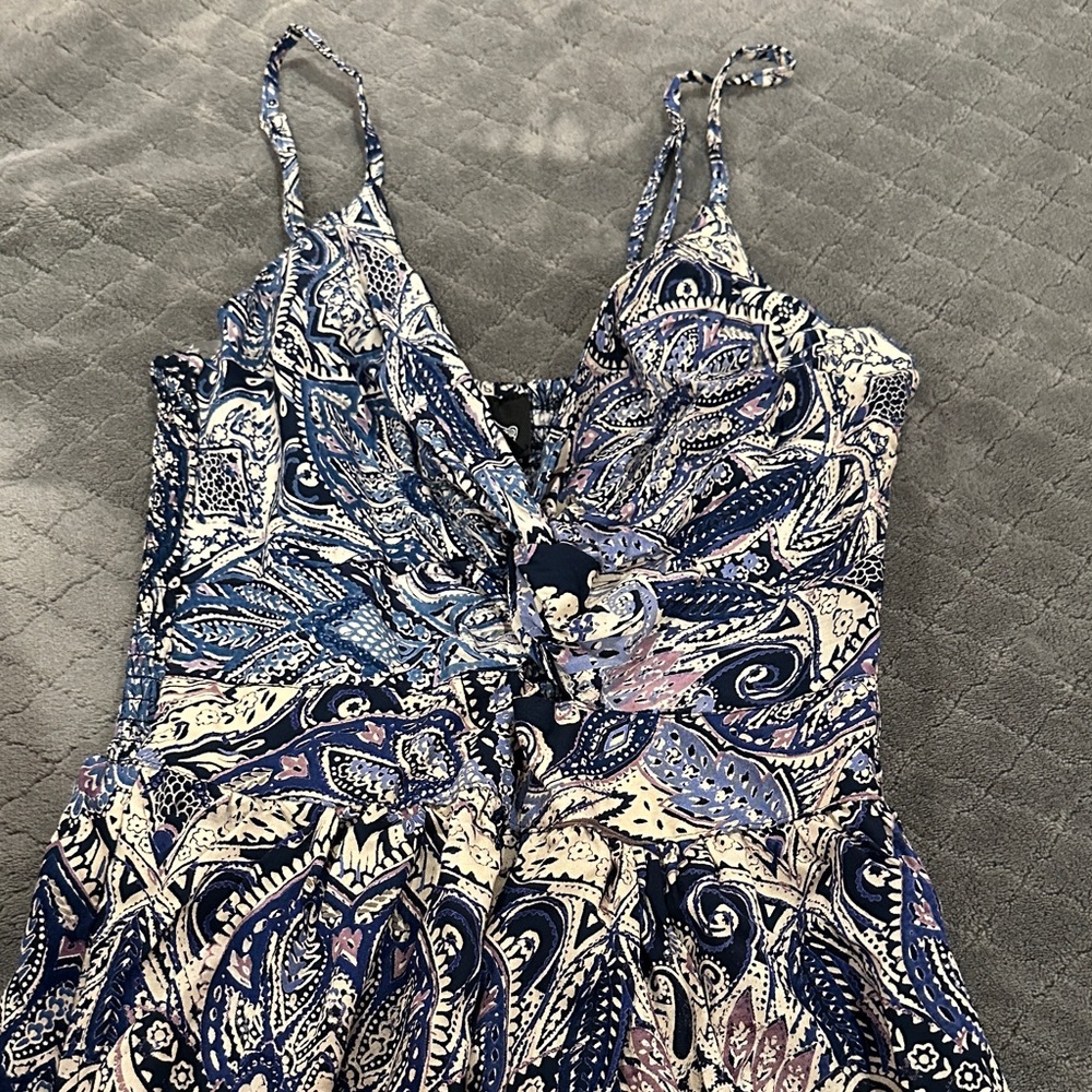 Blue and White Jumpsuit